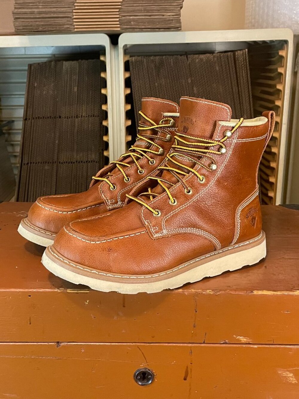 HERMAN SURVIVORS Men's Size 13 Oakridge Steel Toe Brown Leather Work Boots